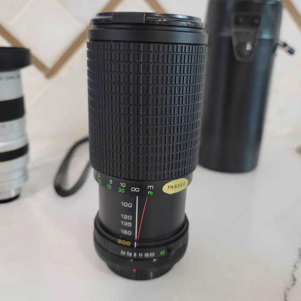 Camera lens bundle. TV Zoom Lens J6x12, Auto Zoom 80-200 f3.8, FD 50mm 1:1.8
